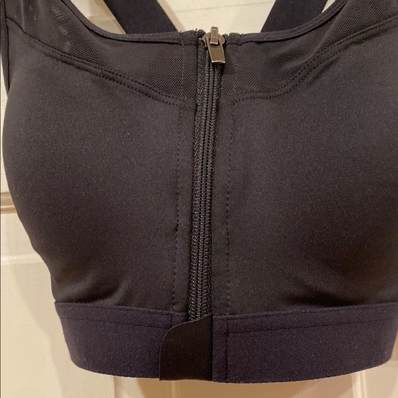 XS Avia Front Close A B C Cup Black Sport Bra Zipper Front Mesh High Support NWT - Picture 6 of 14